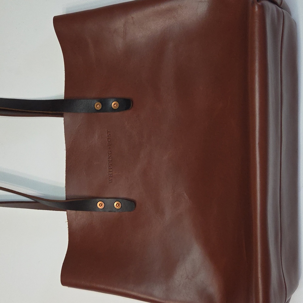 Whipping Post Leather Tote with Black Handles